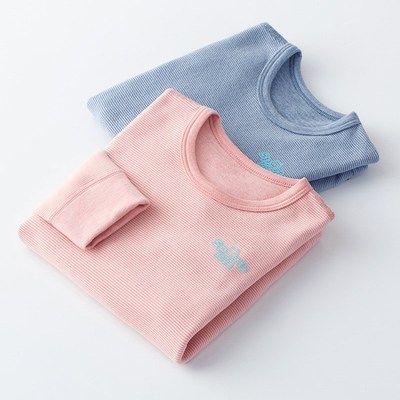 儿童德绒保暖上衣秋冬男童磨毛内搭秋衣女童内衣打底衫中大童睡衣