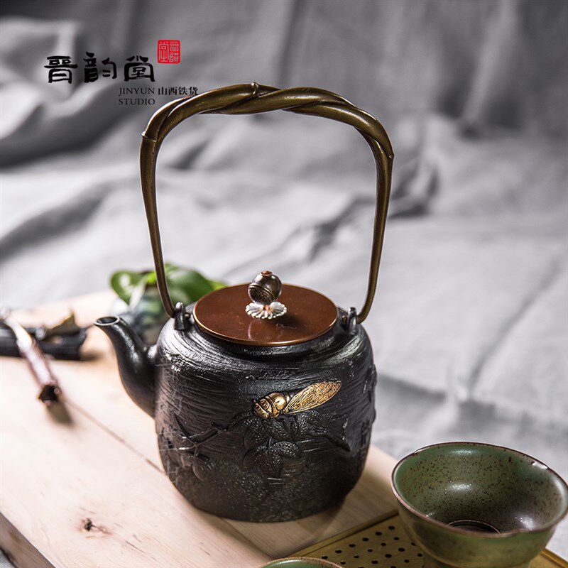 晋韵堂知足生铁壶煮水壶铁壶铸铁壶手工茶壶烧水壶电陶炉通用茶具