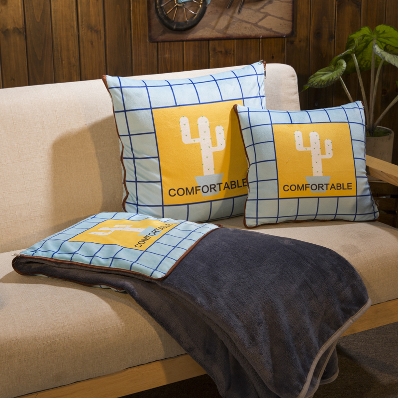 抱枕毯子二合一车载抱枕被子小两用办公室午睡毛毯车用可折叠夏季