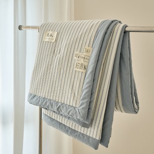 A类夏凉被空调被纯棉全棉色织提花夏季 单人学生宿舍夏被子可机洗