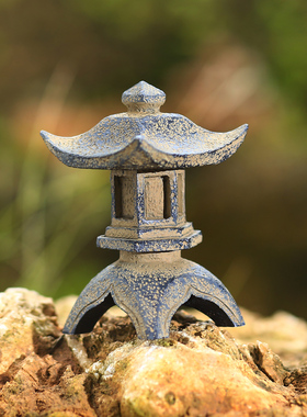 微景观造景摆件小石亭子花园庭院假山盆景装饰品摆设中式小石灯塔