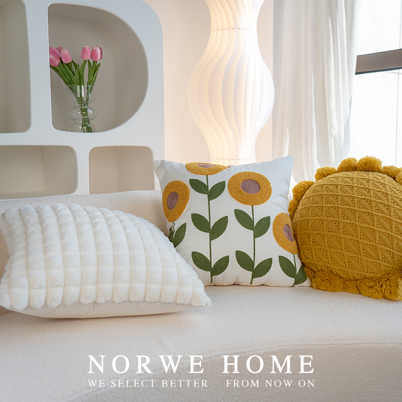 抱枕向日葵花朵田园风枕套枕芯客厅沙发靠枕靠背靠腰飘窗床头靠垫