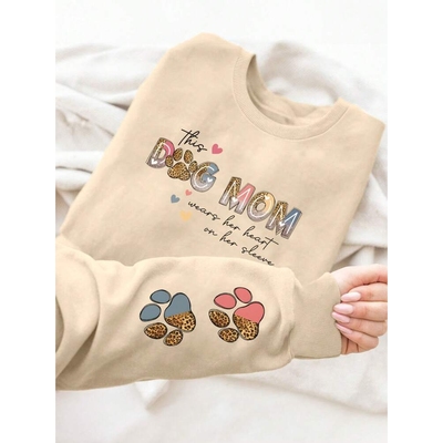 INAWLY Dog Mom Sweatshirt With Personalized Dog Name, 'My He