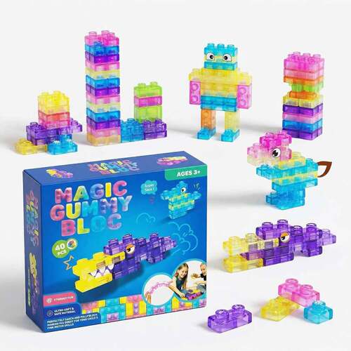 果冻积木Squishy Jelly Building Blocks软绵解压儿童积木玩具