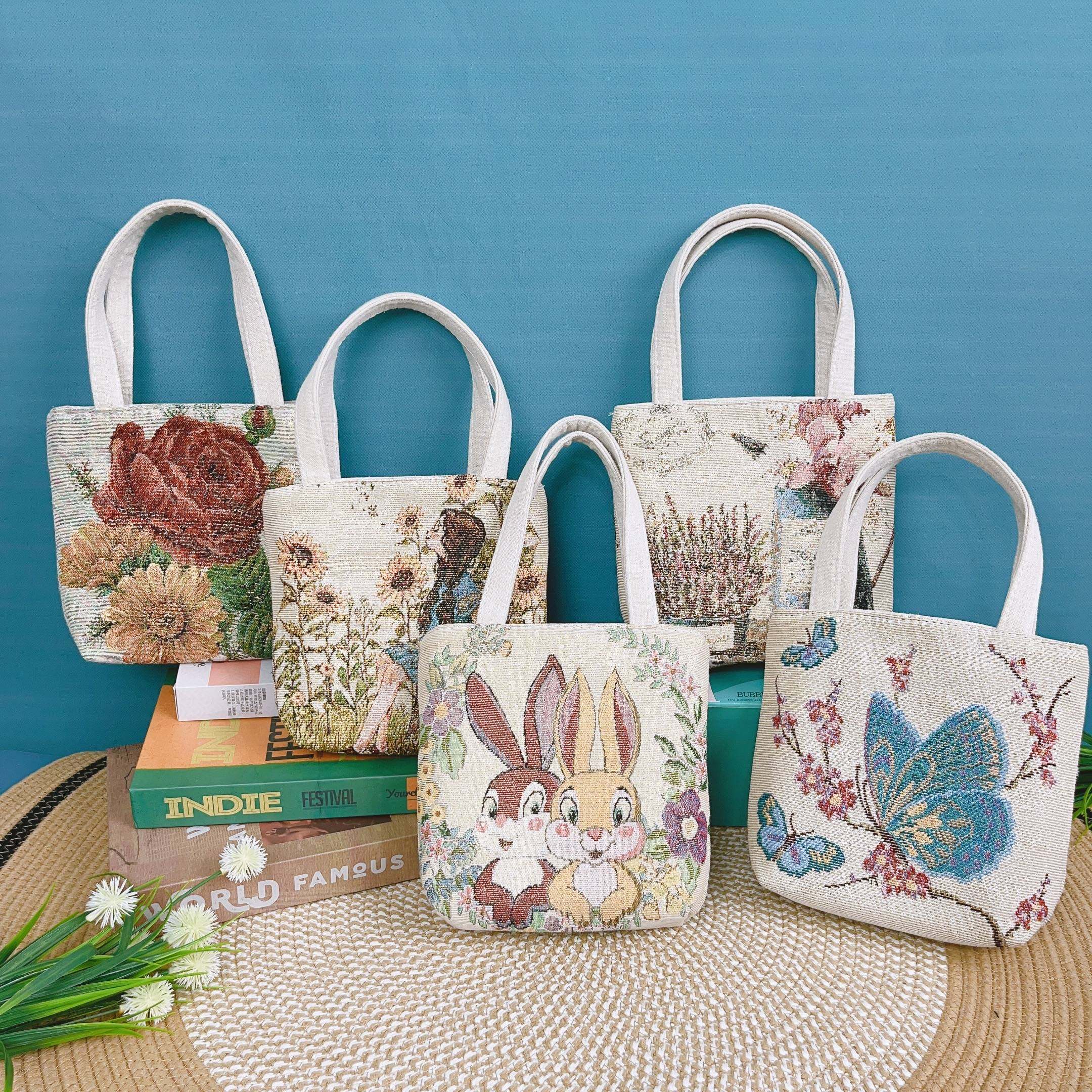 帆布提花刺绣包可爱卡通手机包迷你小手拎包文艺小清新手提包简约,箱包皮具/热销女包/男包,时尚帆布包,淘宝优惠券,粉丝福利购,淘宝优惠卷