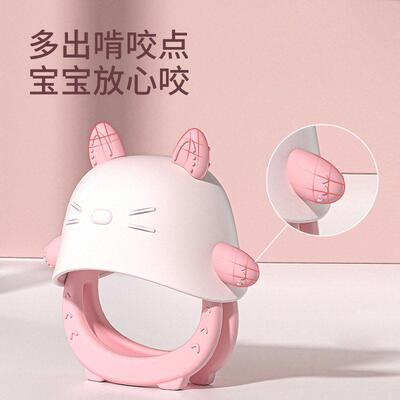 工厂婴幼儿硅胶手抓牙胶防吃手原创设计防吃手磨牙棒
