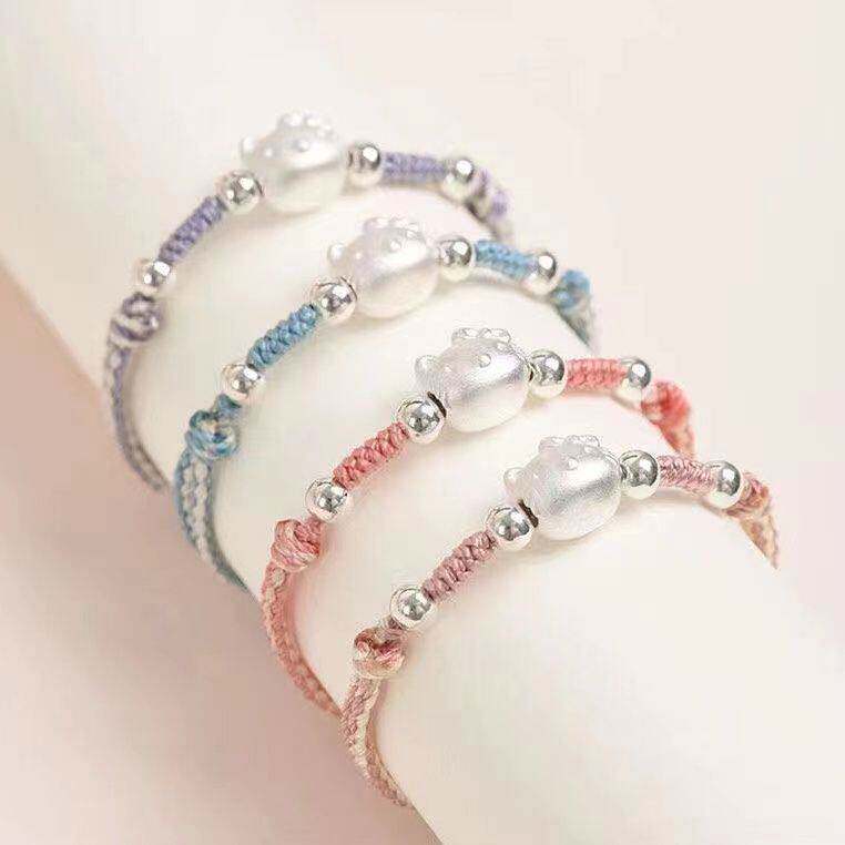 少女心KT猫手链女夏轻奢精致ins小众设计闺蜜手绳公主风甜美礼物