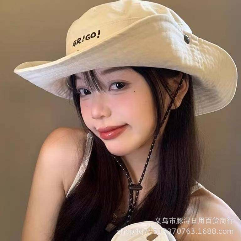 新款户外露营登山帽子女夏季渔夫帽大帽檐遮阳防晒帽西部牛仔帽潮,服饰配件/皮带/帽子/围巾,防晒帽,淘宝优惠券,粉丝福利购,淘宝优惠卷