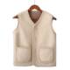 中老年纯喀什米尔羊毛加厚女马甲背心羊羔外套马甲背心妈妈坎肩秋
