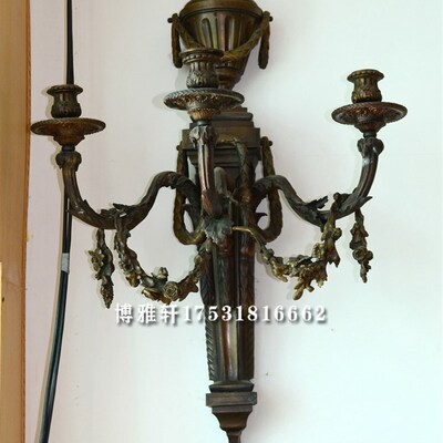 壁灯纯铜复古壁挂台灯欧式家居客厅样板间装饰灯台烛台