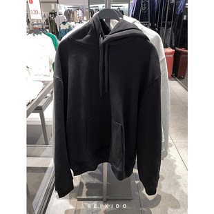 800 柜299 0761330 欧美简约休闲连帽加绒卫衣 情侣外套 秋冬男装