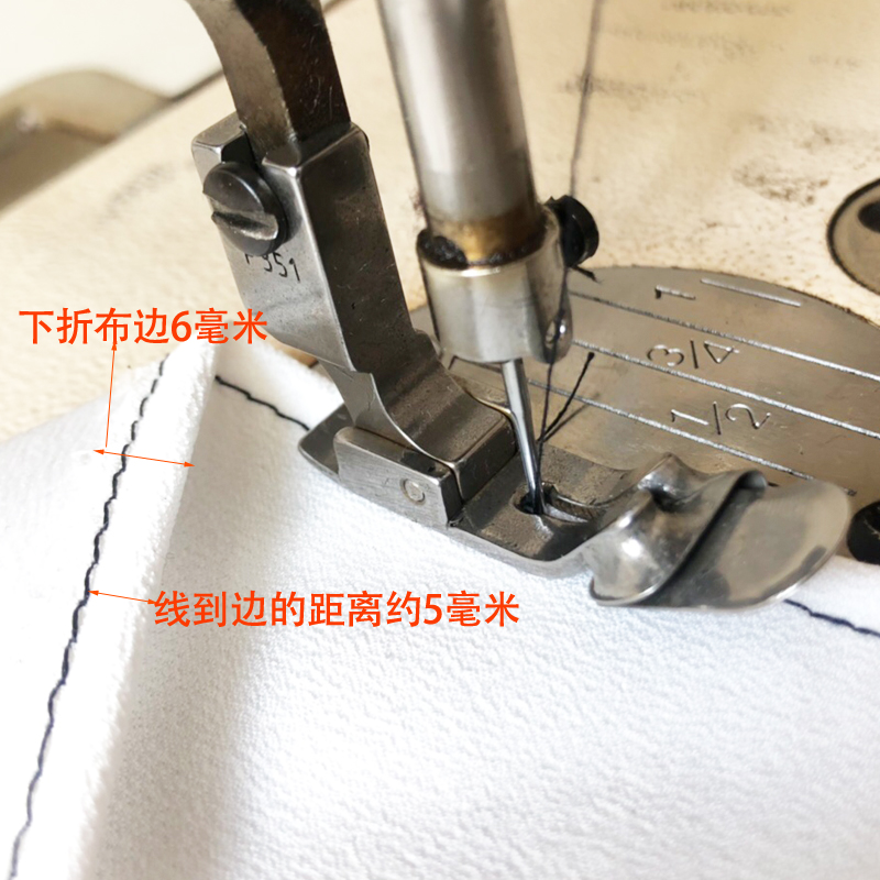 平车免烫下折边压脚电脑平缝机装门襟拉链单折边压脚散口卷边拉筒