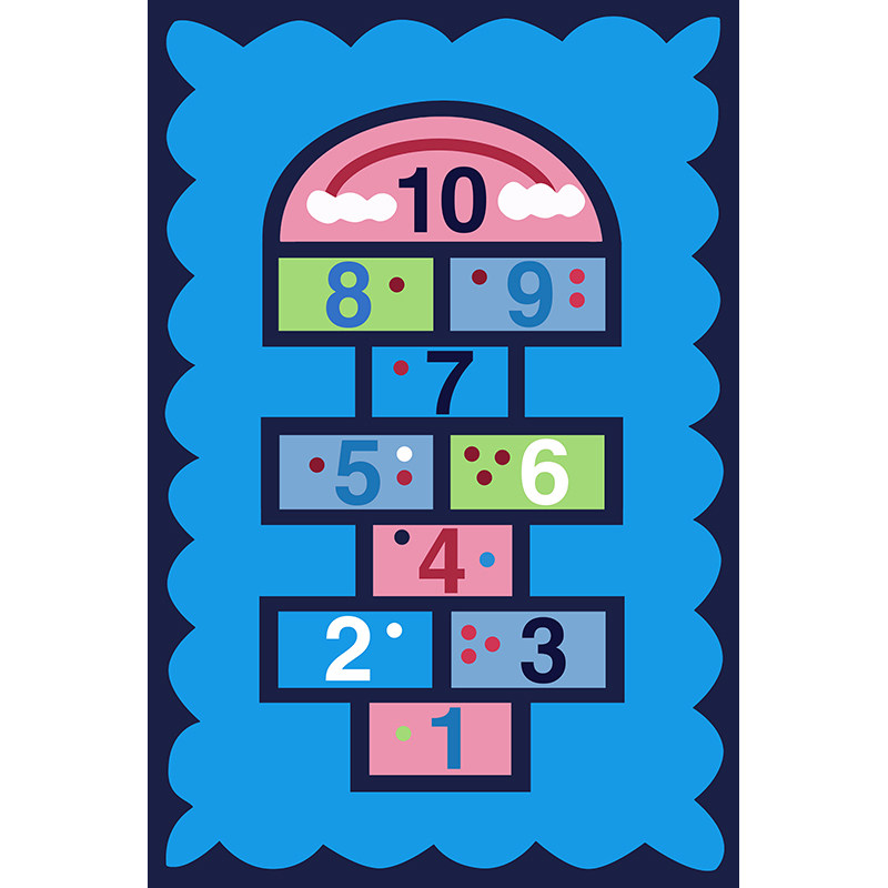 儿童跳房子地毯可爱男孩女孩儿童房卧室床边卡通跳格子地垫定制