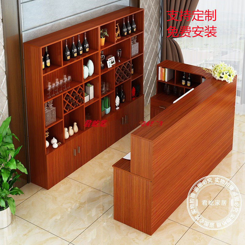 餐厅饭店组装吧台红酒柜包邮定制展示柜佛龛财神柜酒店转角收银台