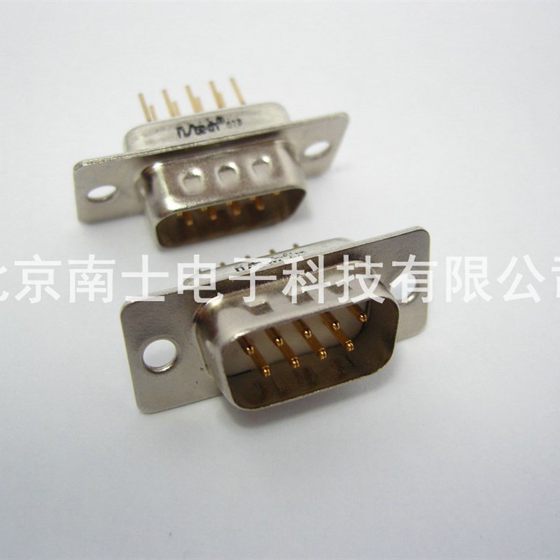 精工南士 镀金DP9公头 DB9针 串口 RS232直插COM口接头插板焊板式