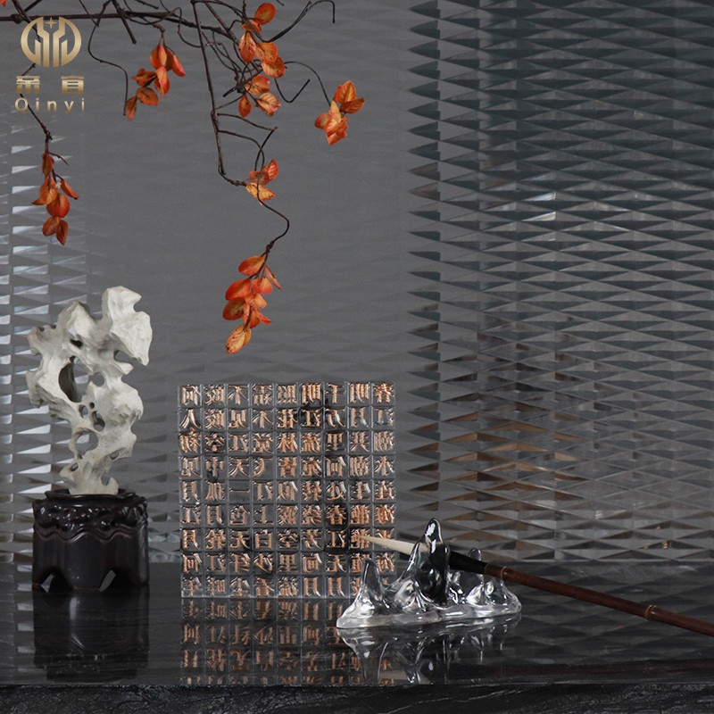 现代新中式创意水墨活字印刷书房桌面客厅样板房家居软装饰品摆件