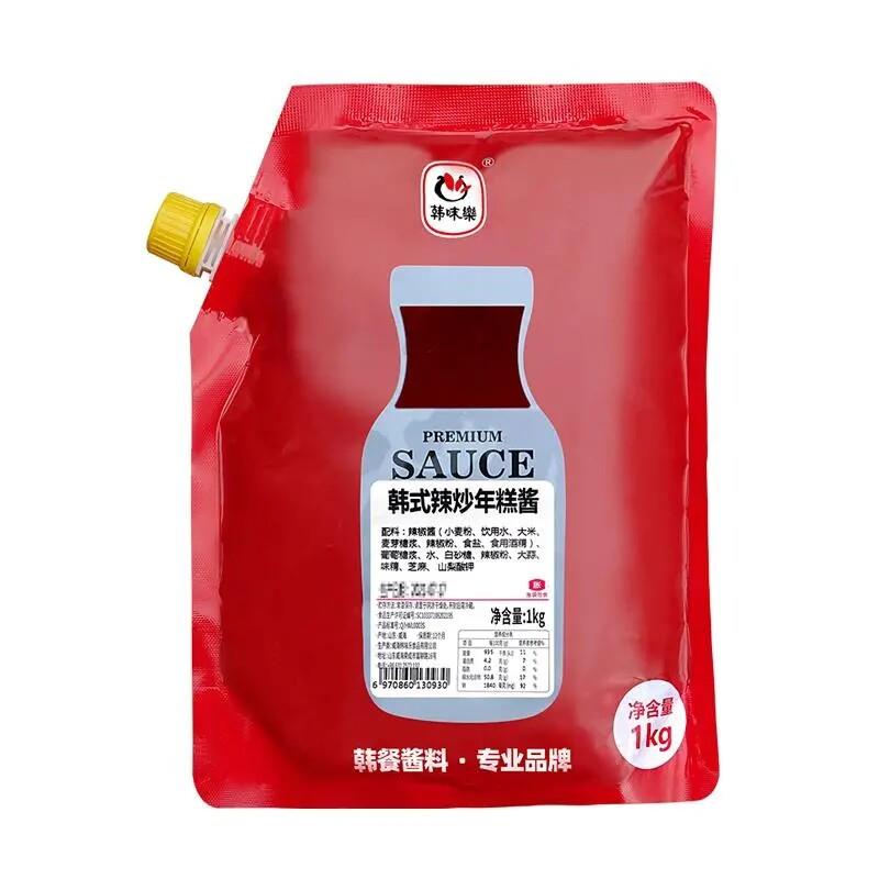 正宗辣酱袋装韩味乐韩式辣炒鸡爪酱1kg袋装商用鸡爪酱料拌饭酱烧