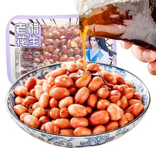 正宗秘制老醋泡花生米熟糖醋泡溜酸甜油炸下酒菜即食餐饮饭店盒装