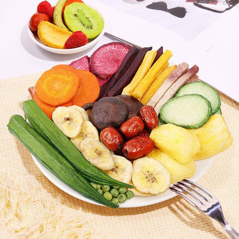 正宗雅集蔬果干12种综合果蔬脆250g*2袋香蕉菠萝蜜秋葵干休闲零食
