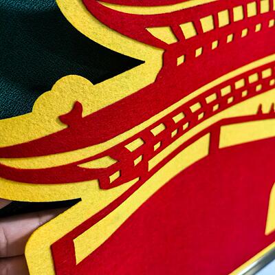 爱国主题教毛毡布板报学校室文化墙ML-华表传宣栏走廊装饰画文创