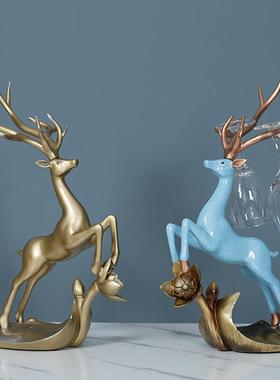 创意酒杯架倒饰高挂架跃鹿酒杯家用轻奢摆件红酒架斜放脚杯架高档