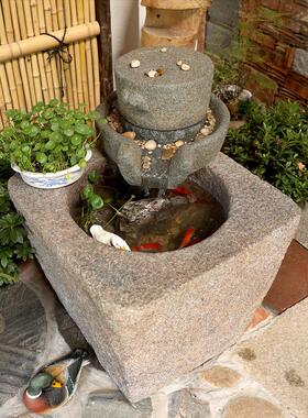 装院彷石槽流水观落地摆庭件阳台假山鱼池造景循环水景喷NMS泉民