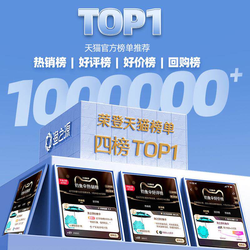 渔之伞源鱼20240405钓鱼雨伞户外专用钓箱大钓伞2025新款拐杖防晒