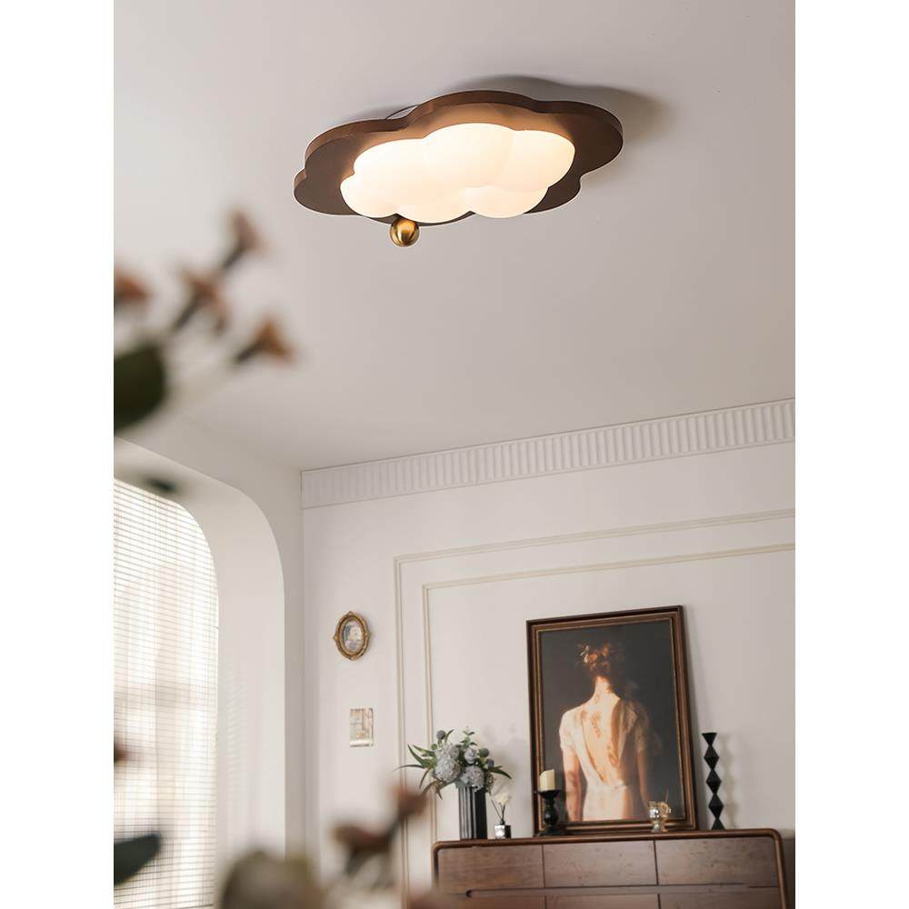 PGL中法式古吸古顶光灯原木风卧室全谱护眼主卧儿童房灯诧寂风覆