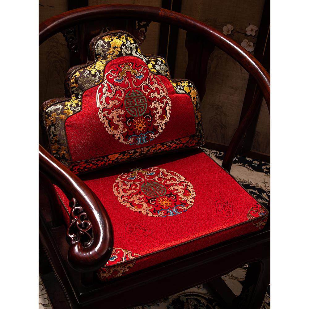 木沙发坐垫棉红麻餐椅垫坐垫XPC太师椅茶椅坐垫国中乳胶坐订制