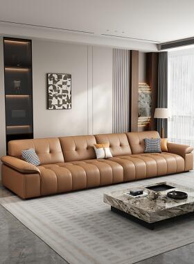 SPD-8666政层府补贴意式极简真皮沙发客厅2025新头款直排大沙小户