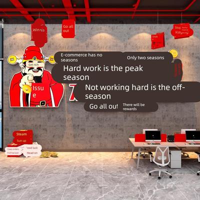 电PHE商司办业公室墙面装化饰企业文销售布置励志语绩尊严贴标形