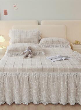 蕾韩国牛奶丝绒床裙床罩兔单件丝绒衬里丝床床单床WWD单围床裙罩
