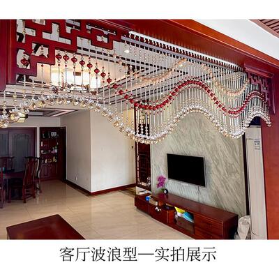 网口红全A波水晶珠5帘隔新断入客厅垂坠免打孔门帘PXG装饰