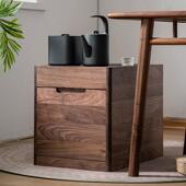 北黑胡可桃木茶水柜全htm0011实木用茶台沙发边家几简约现美代移