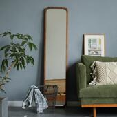 北日式 实木全身DW 44全镜樱落地防爆超窄可移动黑胡桃桃木欧壁挂