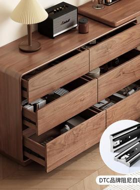 胡桃木99060梳妆约台斗卧室现缩代简高端伸书桌化妆收纳柜柜