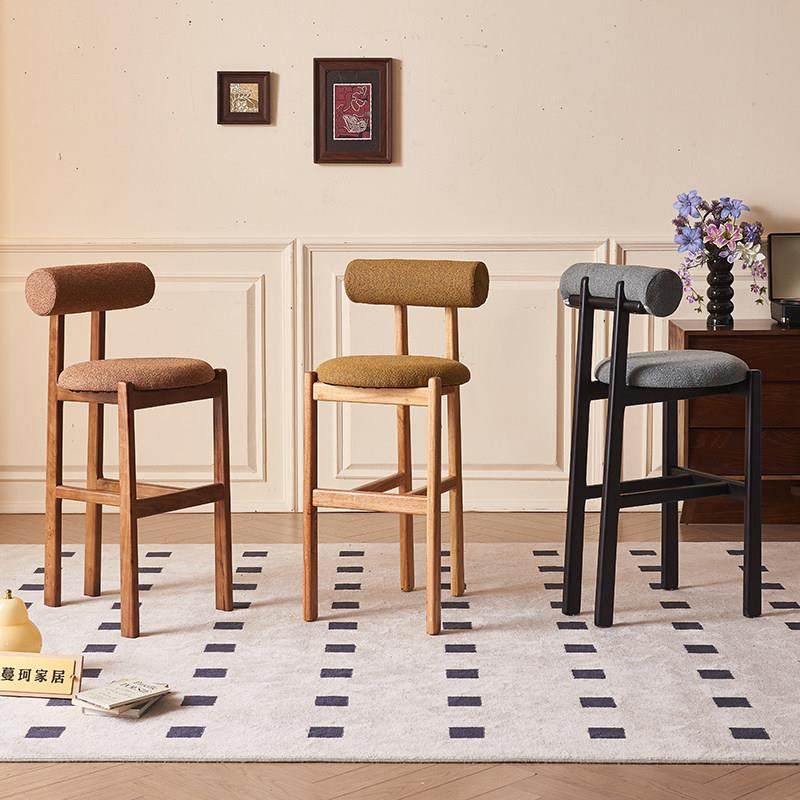 文艺复古法式吧台椅 轻级感实木靠高背奢椅子 家用酒餐厅吧BHO高,住宅家具,家用高脚椅,淘宝优惠券,粉丝福利购,淘宝优惠卷