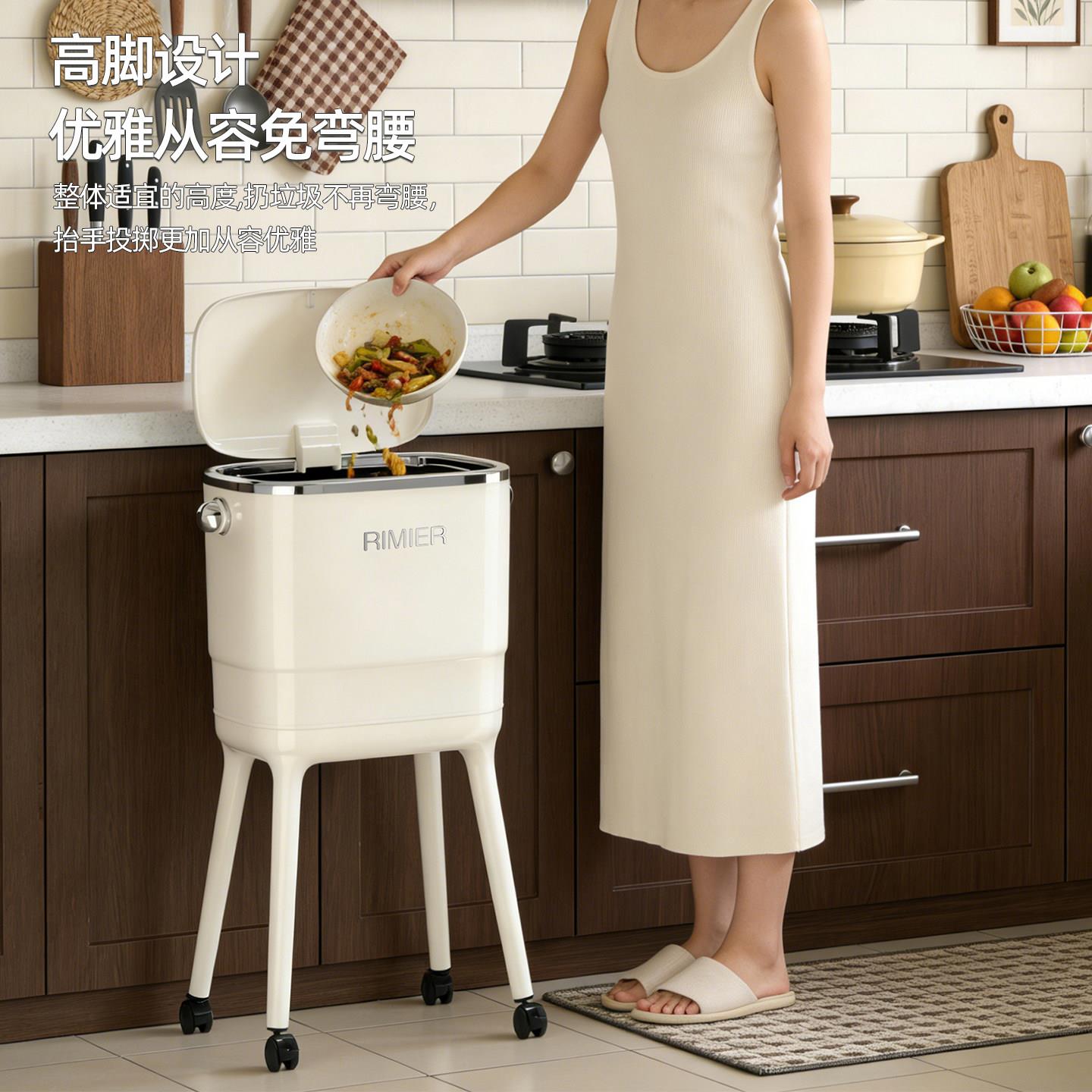 厨房可垃圾现桶202用6新款9860家大容量带盖垃圾筒代简约移动客厅
