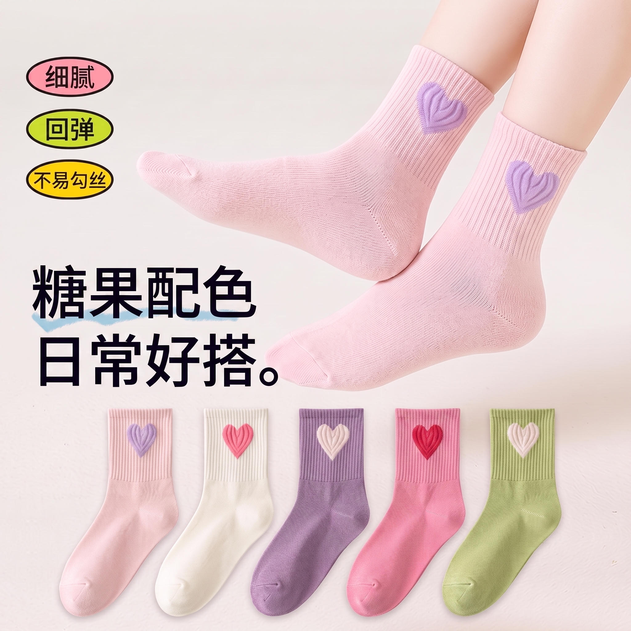 儿童女袜子中筒袜浅口女童卡通水果韩版女孩学生宝宝运动中筒袜