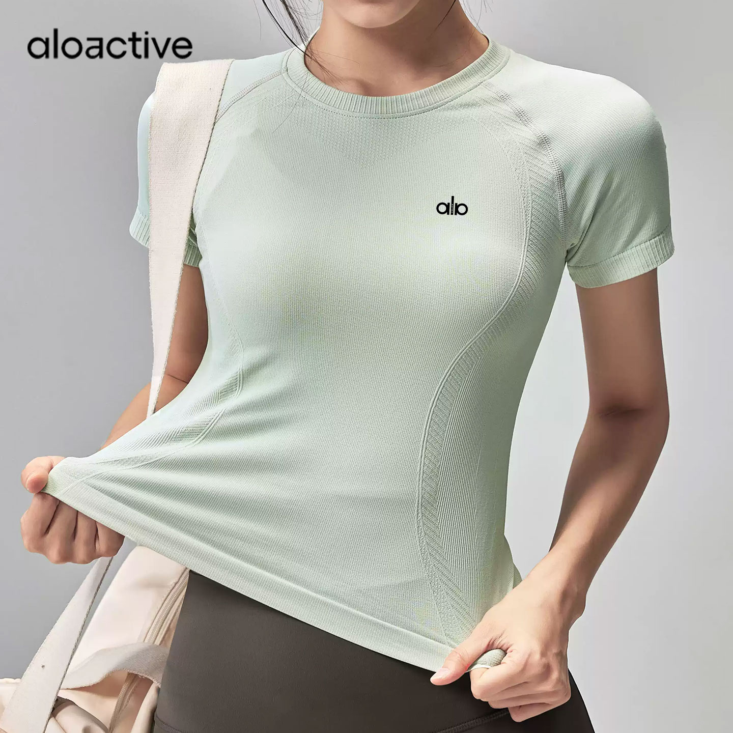 ALOACTIVE速干瑜伽短袖T恤女显瘦图片