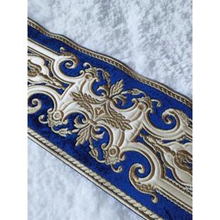 15cm宽无障碍豪华欧式裁丝绒绣花窗帘花边配件织带靠垫边吴云涵风