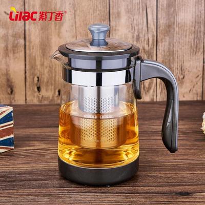 紫丁香玻璃茶壶耐热水壶飘逸杯大容量茶水分离办公室红茶茶具套组