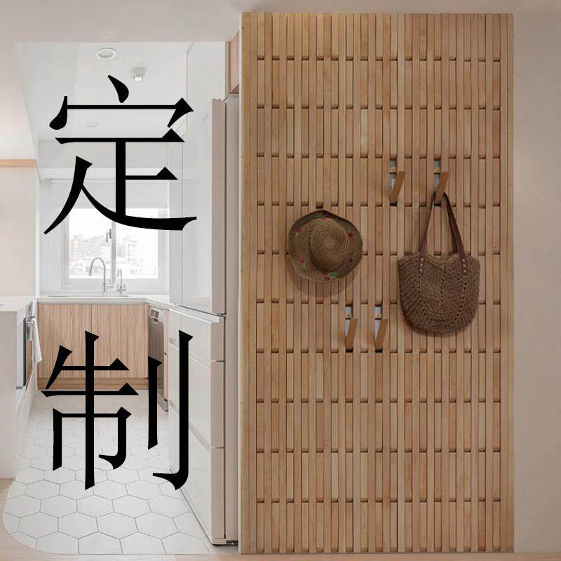 钢琴键式挂衣架电表箱遮挡挂衣架墙上壁挂榉木玄关挂衣区衣帽架