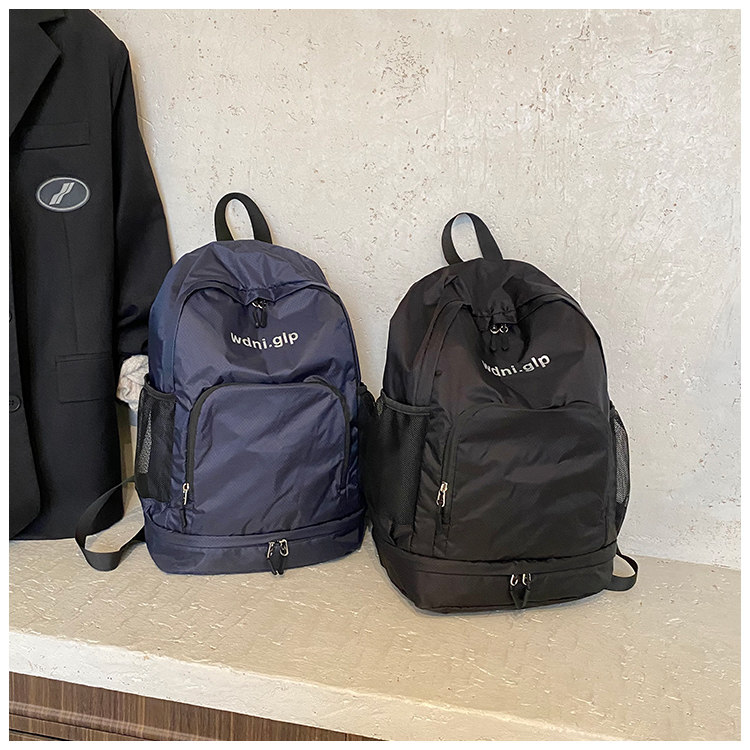 轻便可折叠有鞋仓收纳户外旅行登山运动双肩背包