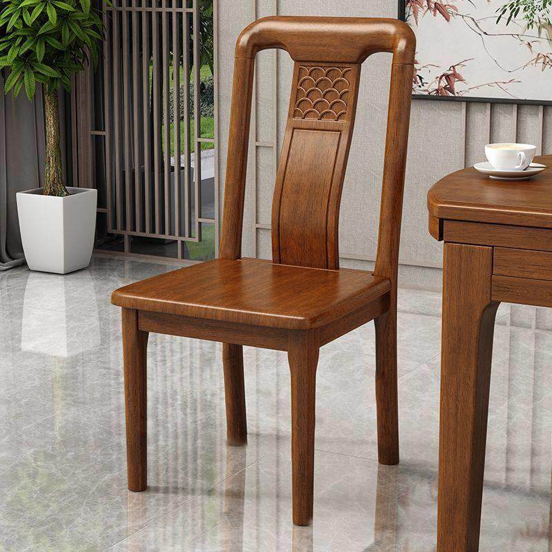 新中式实木餐椅家用靠背椅子轻奢高级感酒店餐厅饭店吃饭餐桌椅子
