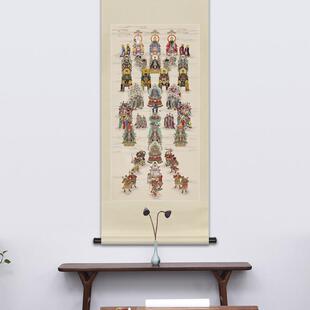 工笔神仙人物画像道家总真全神图道场法会佛堂供奉中式卷轴挂画框
