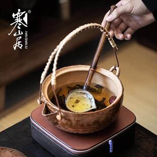 寒山居诧寂煮茶碗碳烤炉茶壶黑晶炉汤锅覆古汤沸陶壶围炉煮普洱茶