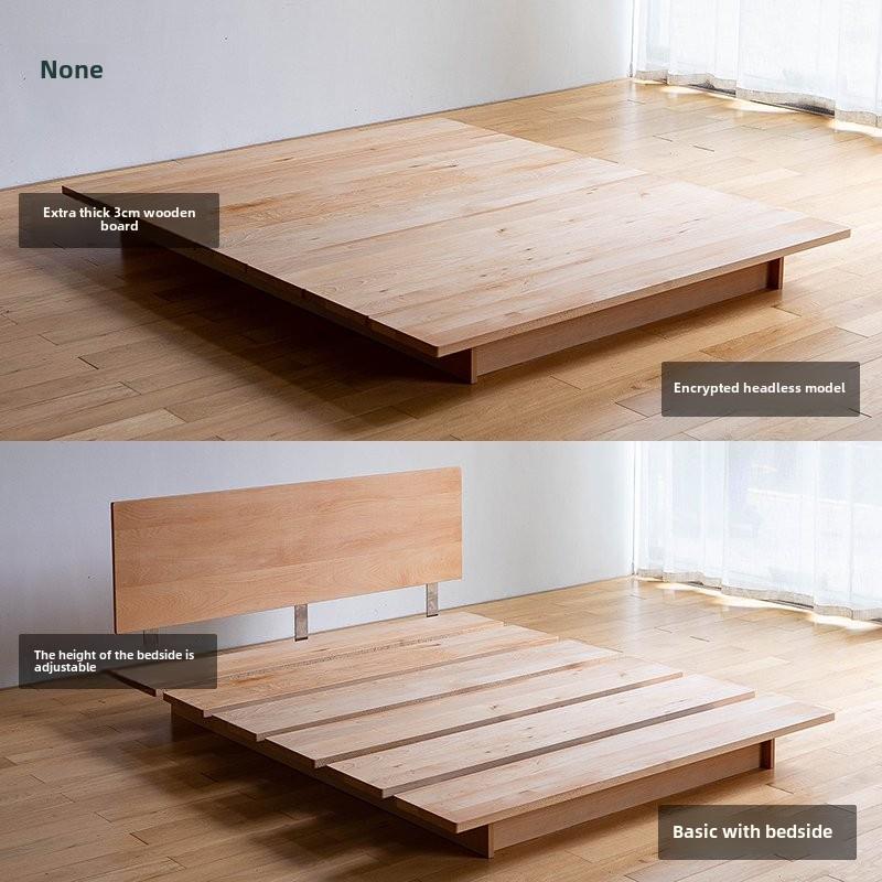 无即所有侘寂风悬悬浮床床极5简北1.桦木榉木全实木欧无床头1.8浮