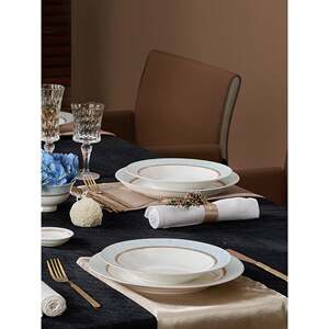 Z1204光国瓷高端易华接近豪餐华骨瓷具2碗盘套人装圣托里尼喜宴礼