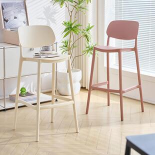 吧台椅用75啡cm家约高脚凳子轻奢高级感简酒吧美亦家椅商用咖厅岛
